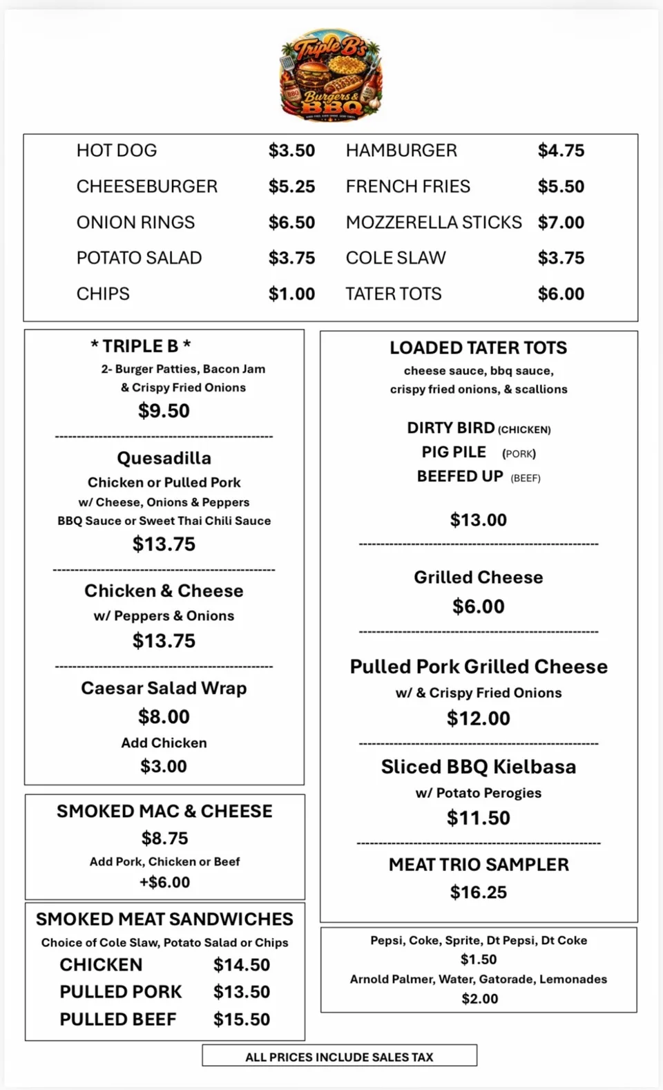 Original Food Truck Menu artwork