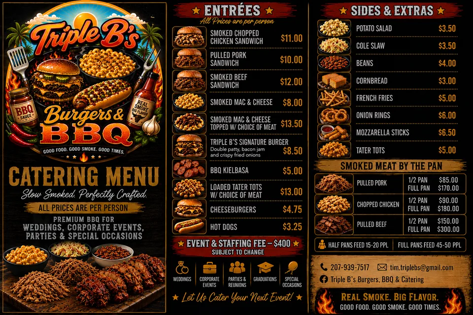 Original Catering Menu artwork